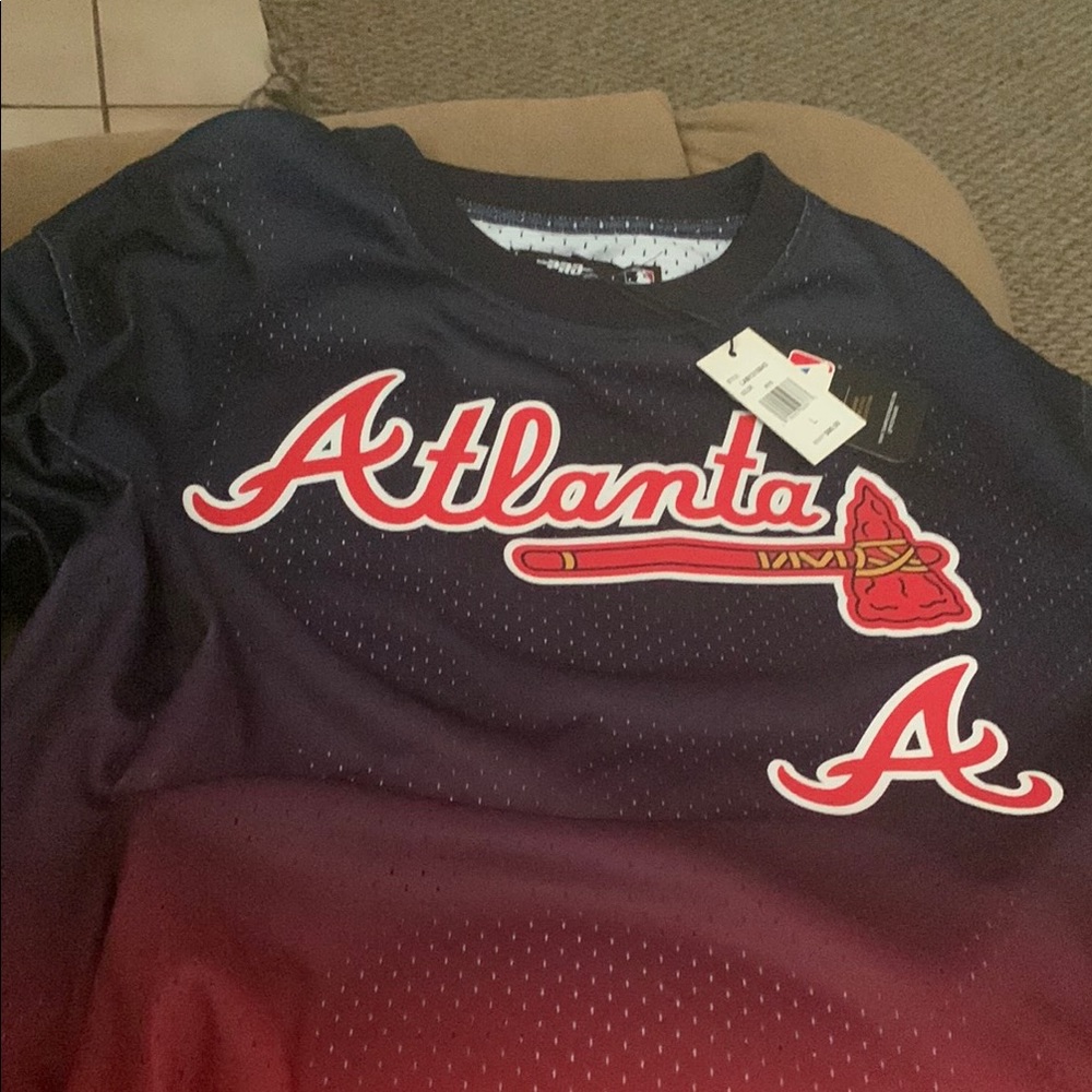 Nike Blue and Red Jersey with Mesh Texture